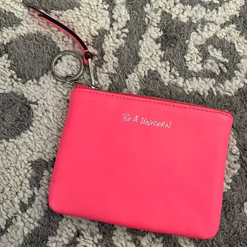 Rebecca Minkoff “Be A Unicorn” pouch, hot pink, GUC!